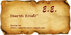 Eberth Ernő névjegykártya