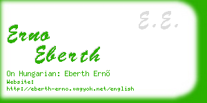 erno eberth business card